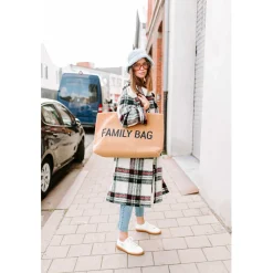 Childhome Sac à langer Family Bag Teddy Beige