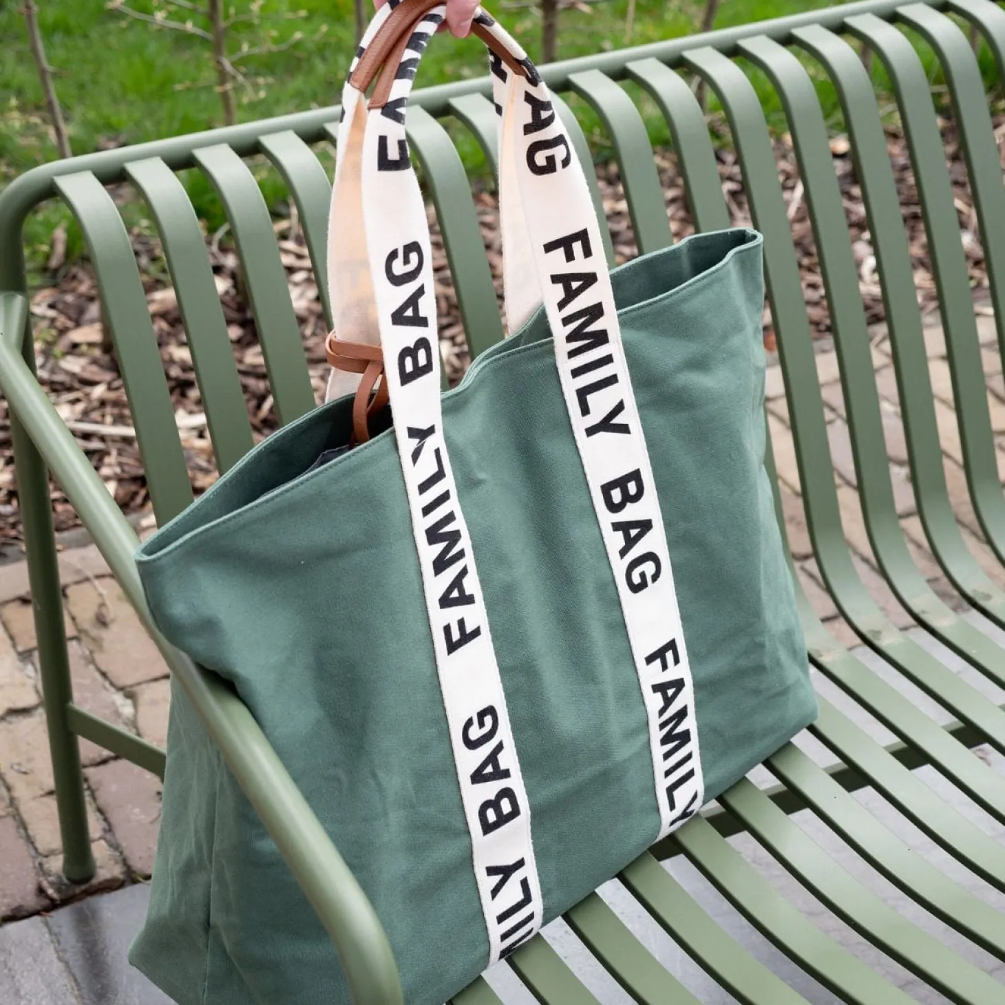 Childhome Sac à langer Family Bag signature canvas Green
