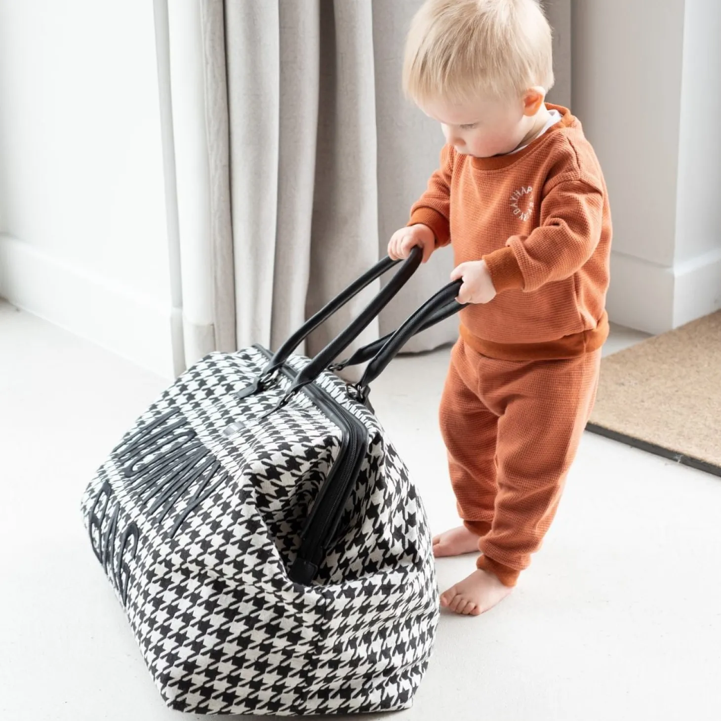 Childhome Sac à langer Mommy bag pied de poule Black