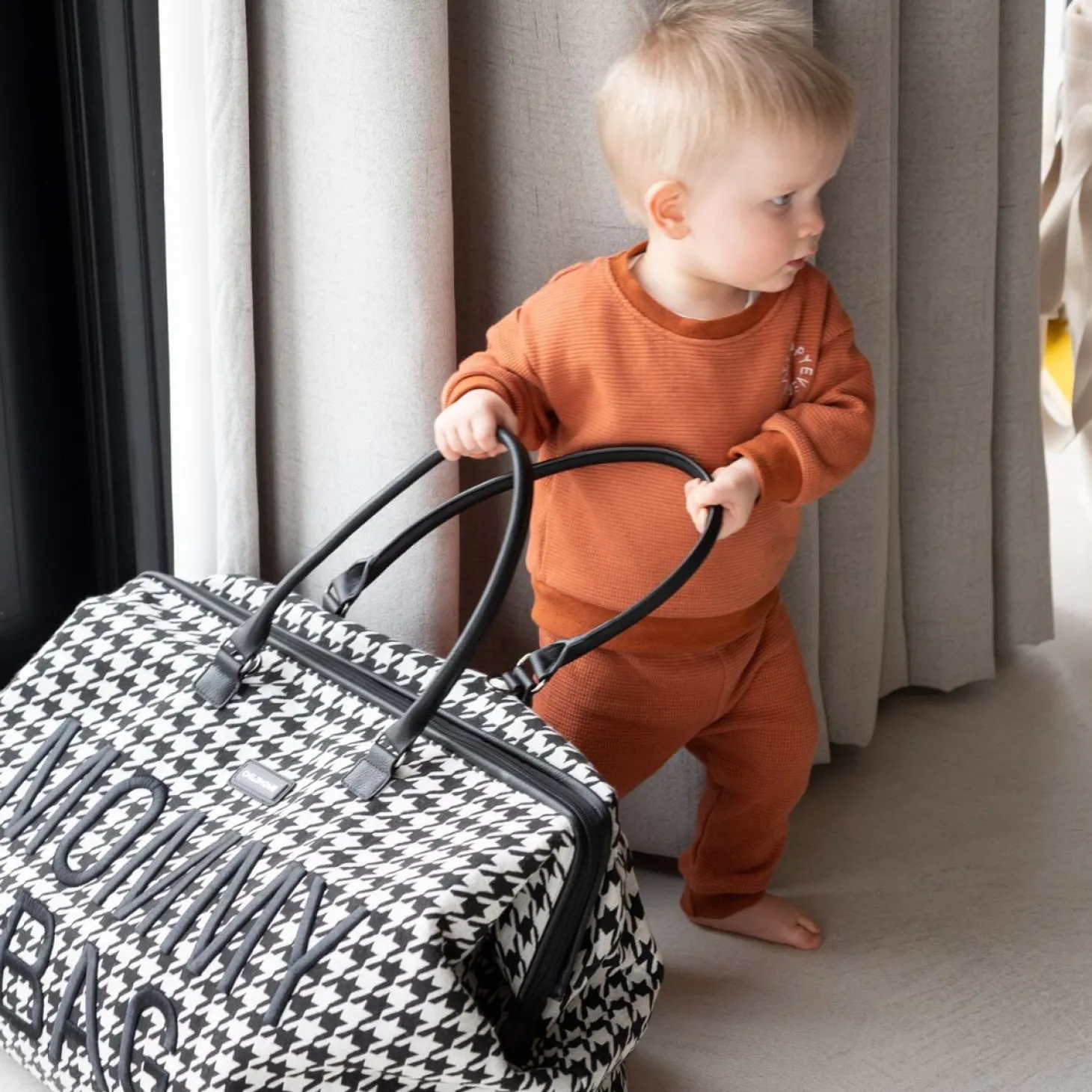 Childhome Sac à langer Mommy bag pied de poule Black