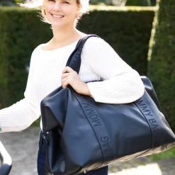 Childhome Sac à langer Mommy Bag Simili Cuir Black