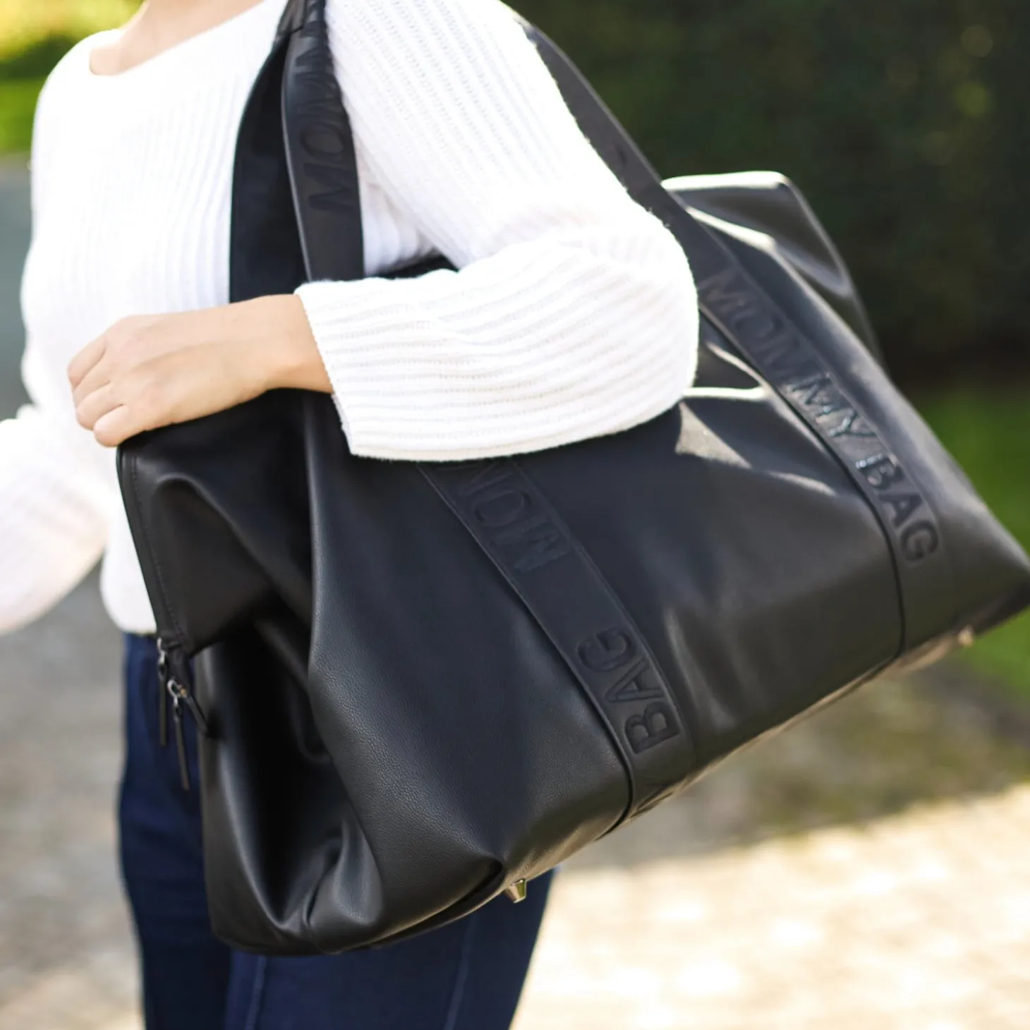 Childhome Sac à langer Mommy Bag Simili Cuir Black