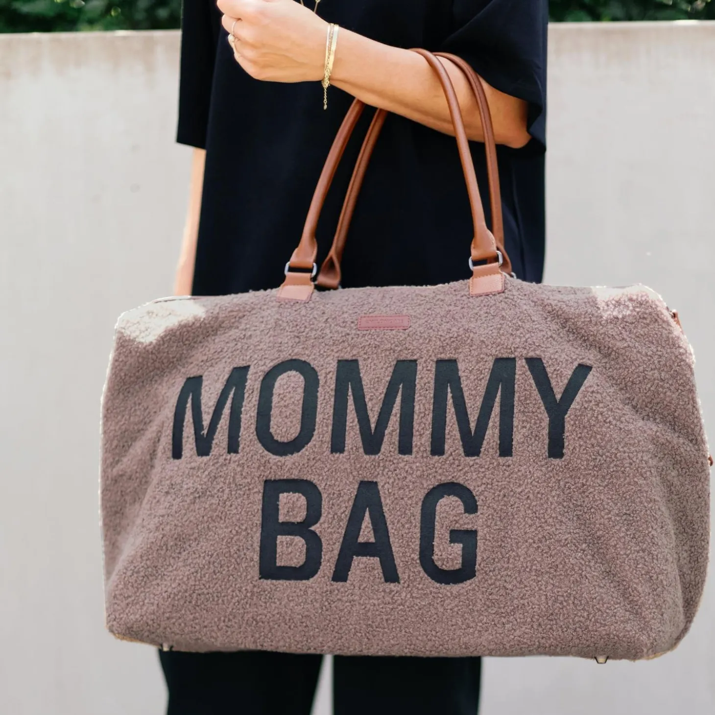 Childhome Sac à langer Mommy Bag Teddy Soft Brown