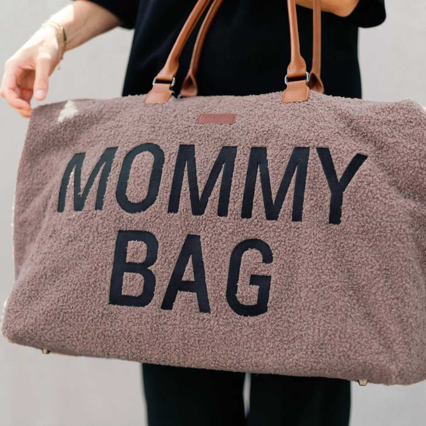 Childhome Sac à langer Mommy Bag Teddy Soft Brown