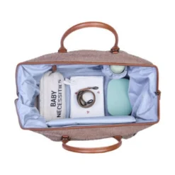 Childhome Sac à langer Mommy Bag Teddy Soft Brown