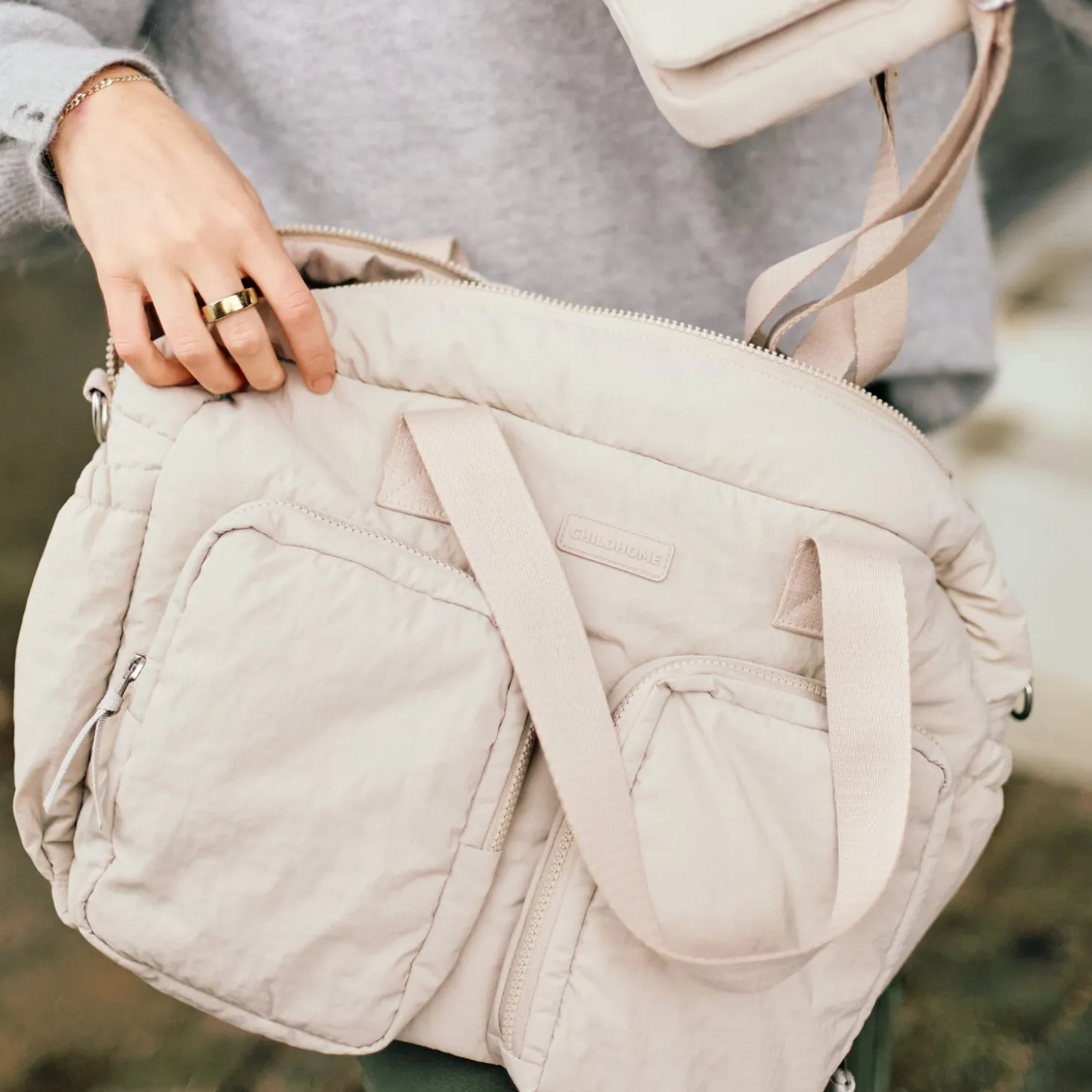 Childhome Sac à Langer + Pochette Mellow Beige