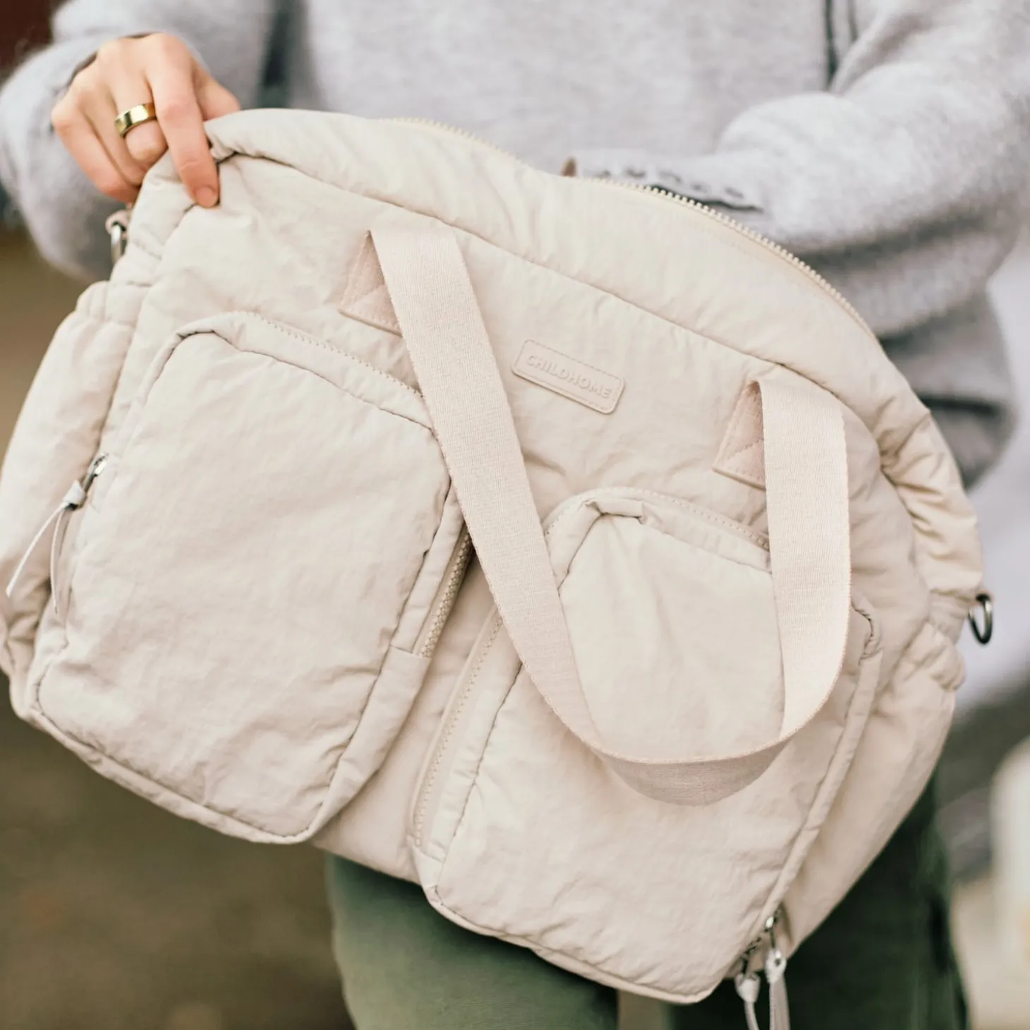Childhome Sac à Langer + Pochette Mellow Beige
