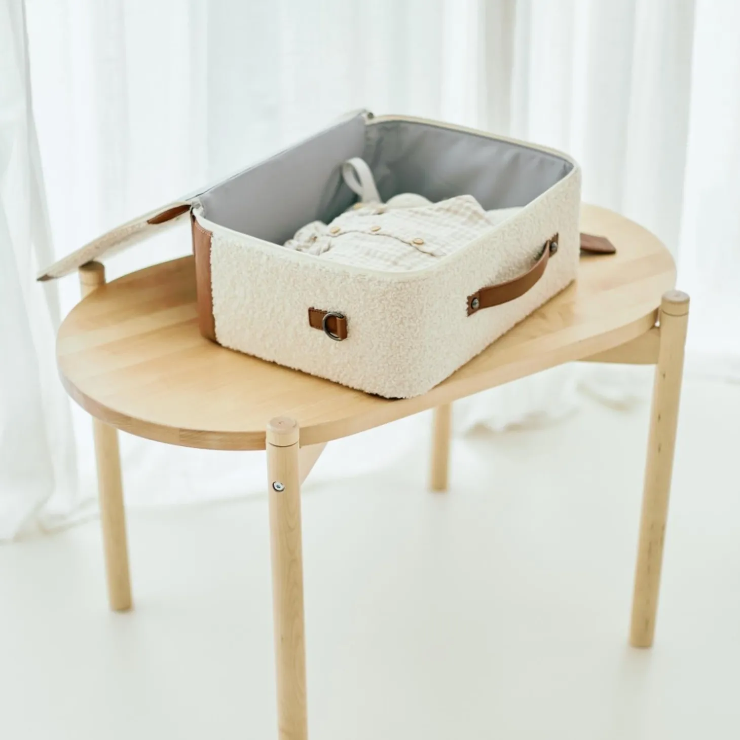 Childhome Valise d'enfant Mini Traveller Teddy Offwhite