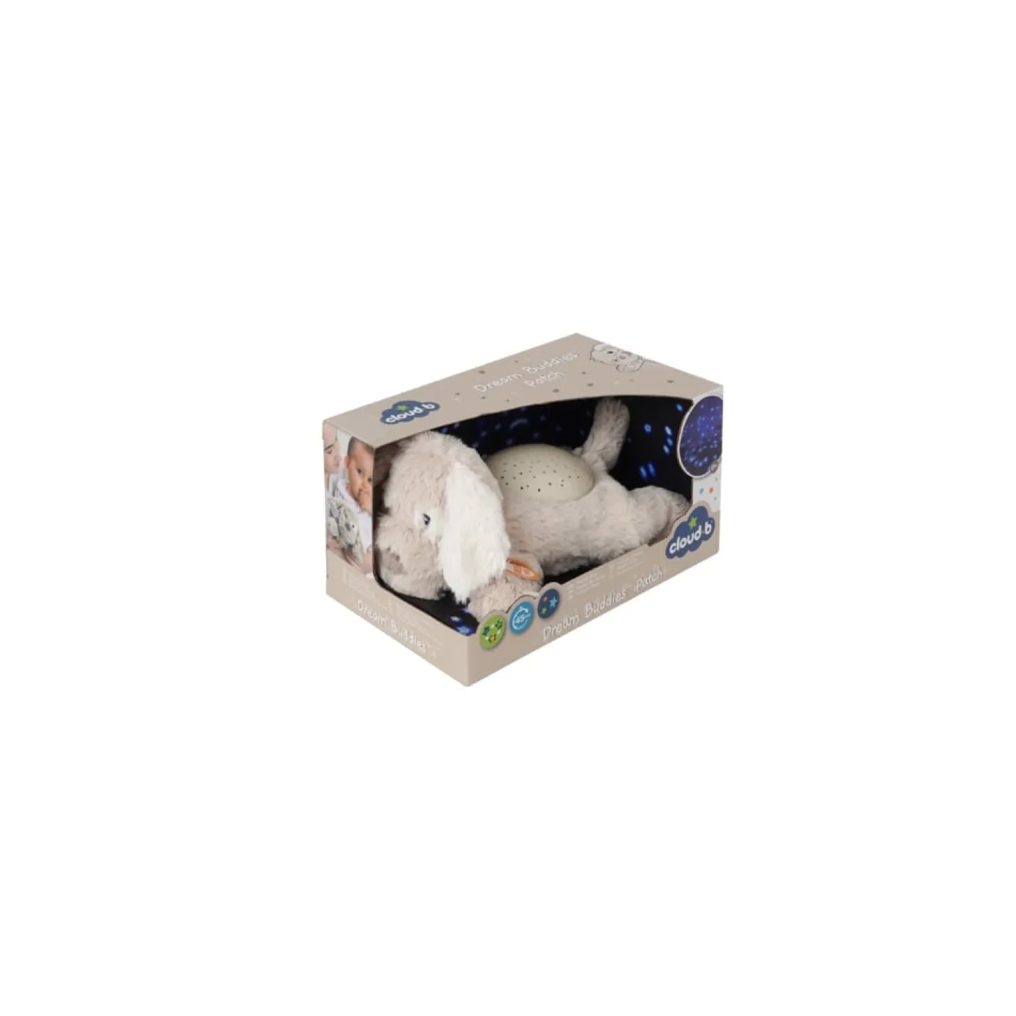Cloud b Peluche veilleuse à projections étoilées Dream Buddies Patch Puppy Beige