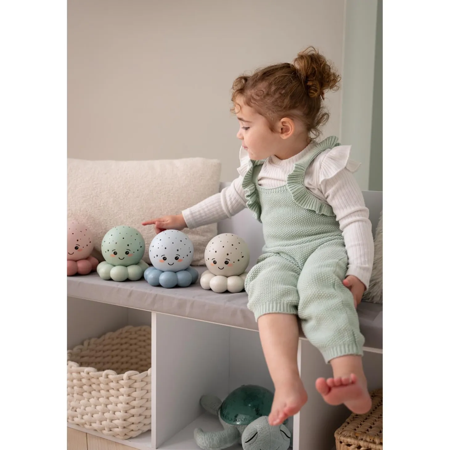 Cloud b Veilleuse Twinkles To Go Octo Vert Pastel