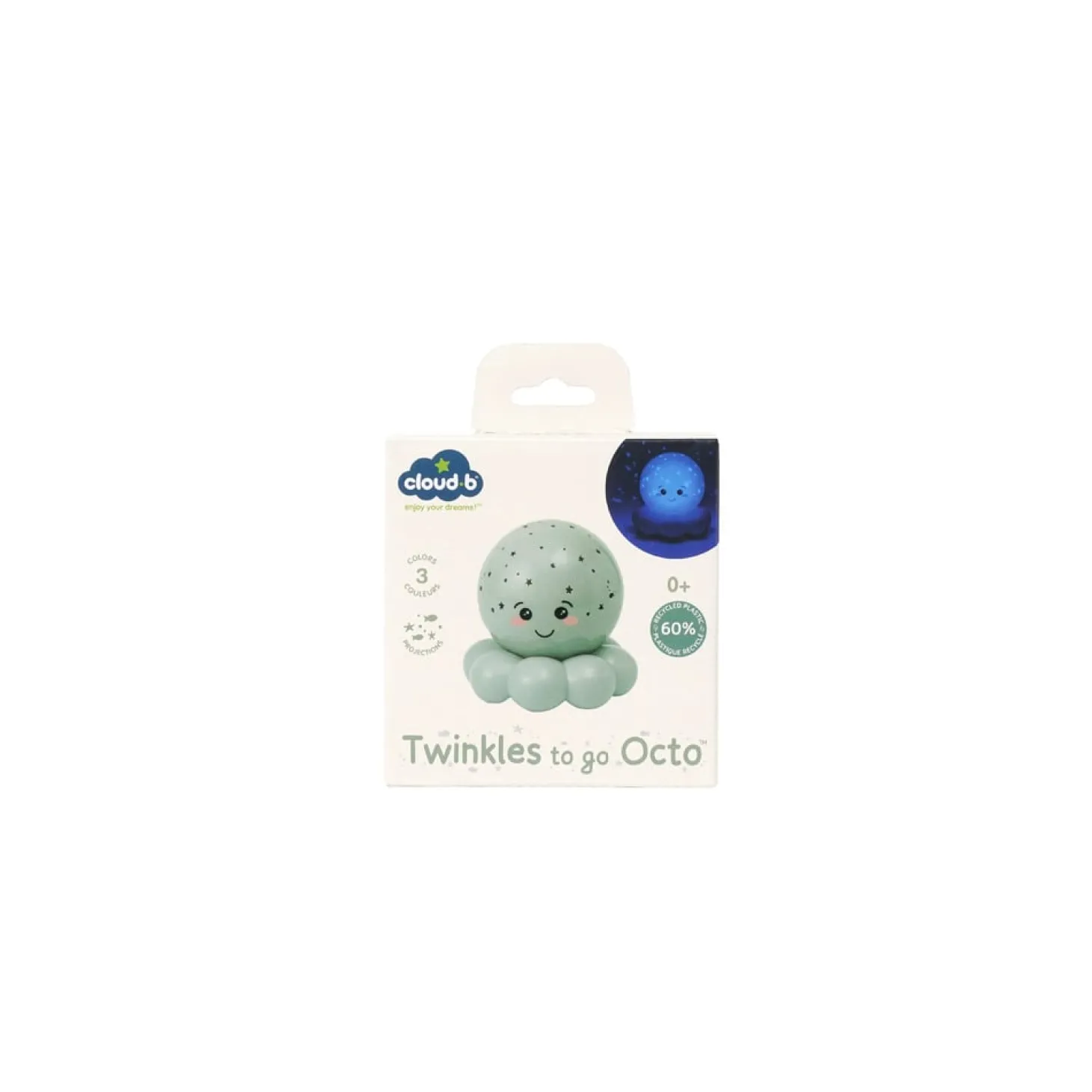 Cloud b Veilleuse Twinkles To Go Octo Bleu Pastel