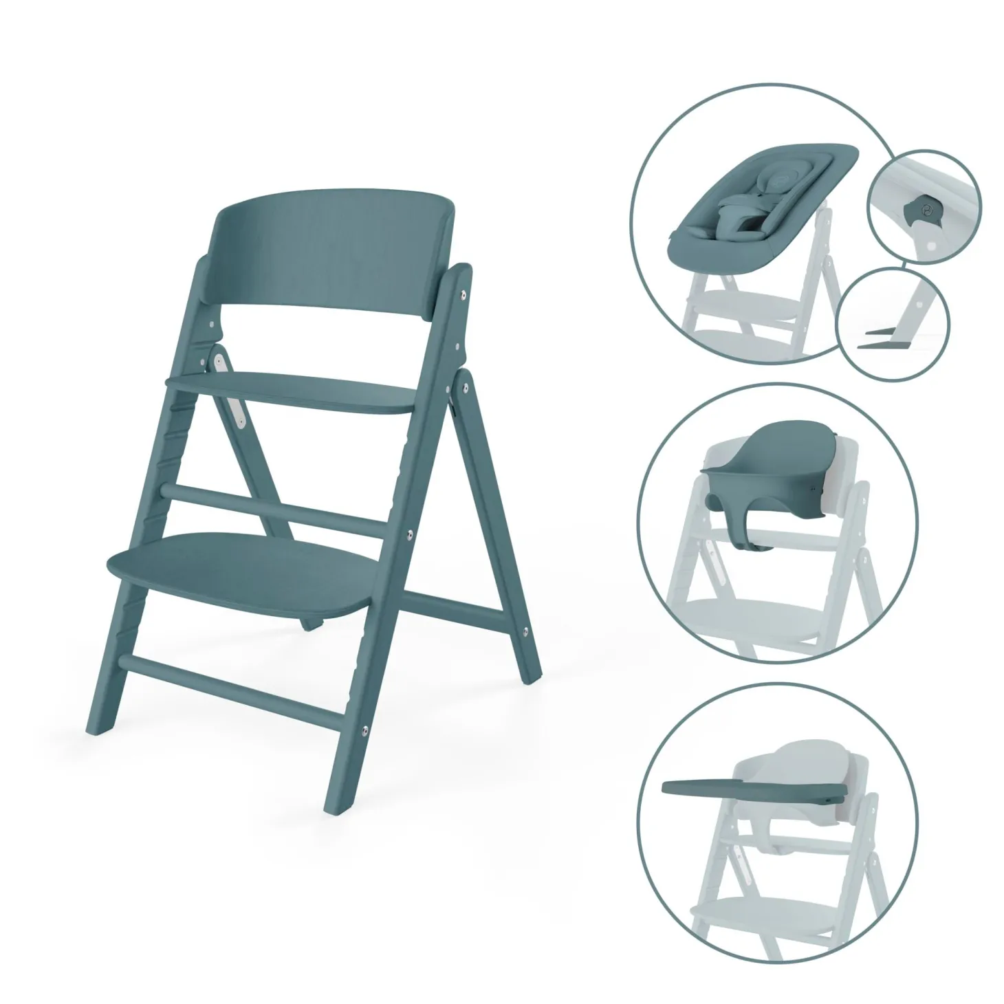 Cybex Chaise Haute Click & Fold 4-en-1 Stone Blue