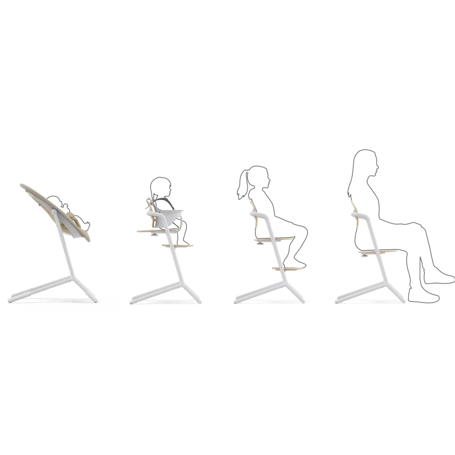 Cybex Chaise haute Lemo 4 en 1 Sand White