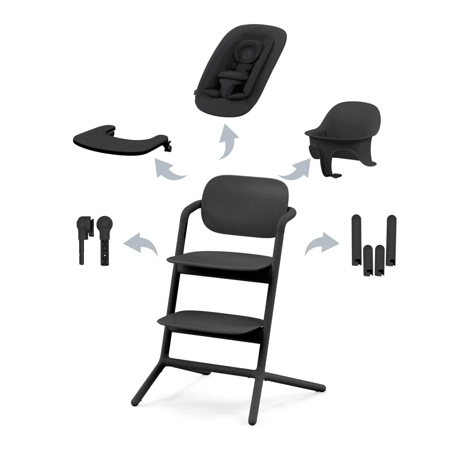 Cybex Chaise haute Lemo 4 en 1 Stunning Black