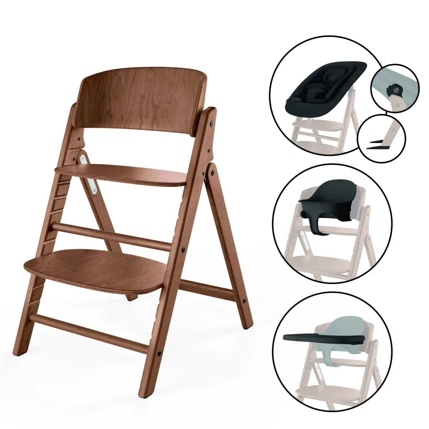 Cybex Chaise haute Évolutive Pliante Click & Fold 4-en-1 All Natural Dark