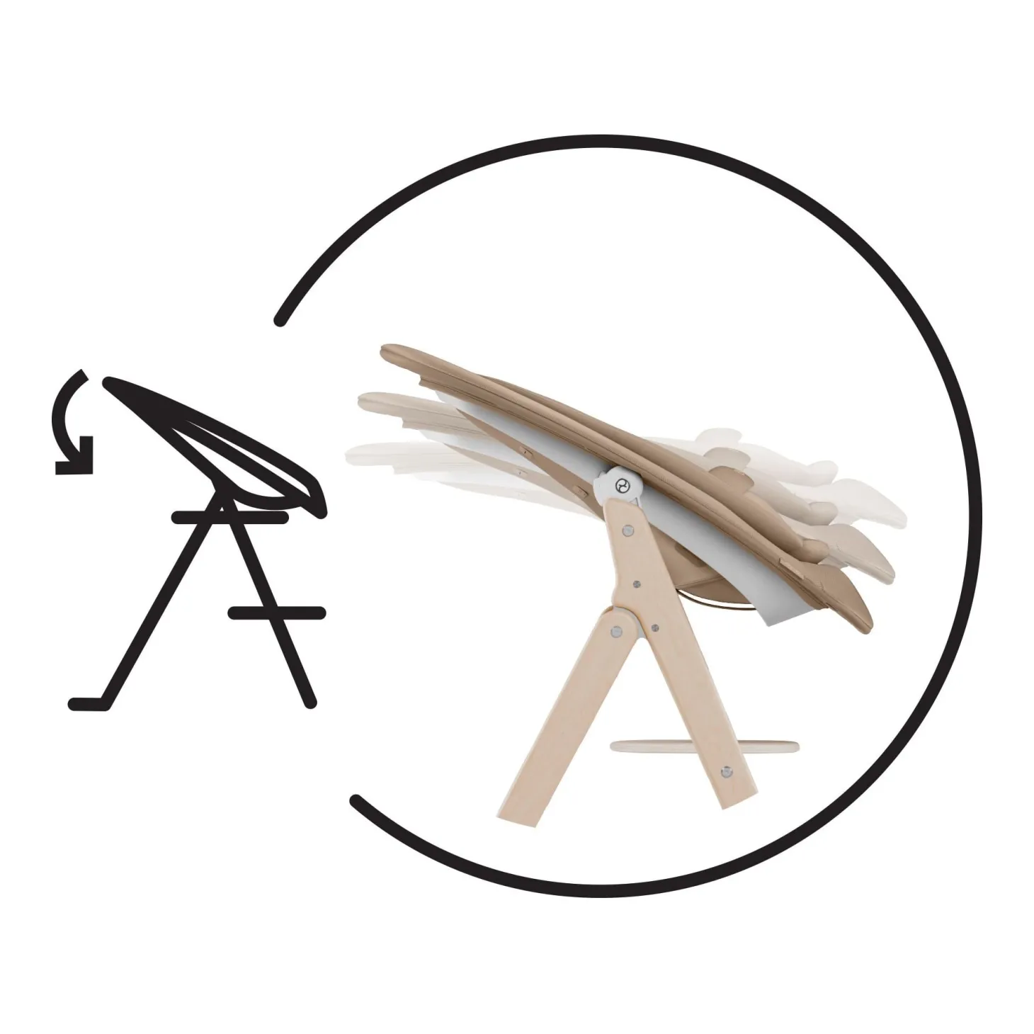 Cybex Chaise haute Évolutive Pliante Click & Fold 4-en-1 All Natural Dark