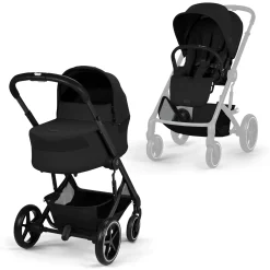 Cybex Duo Poussette Balios S Lux + Nacelle Cot S Lux Châssis Noir/Moon Black