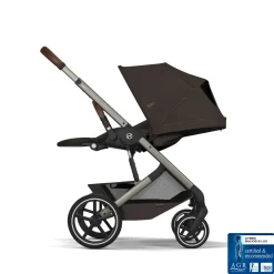 Cybex Duo Poussette Balios S Lux + Nacelle Pliable Châssis Taupe/Chocolate Brown