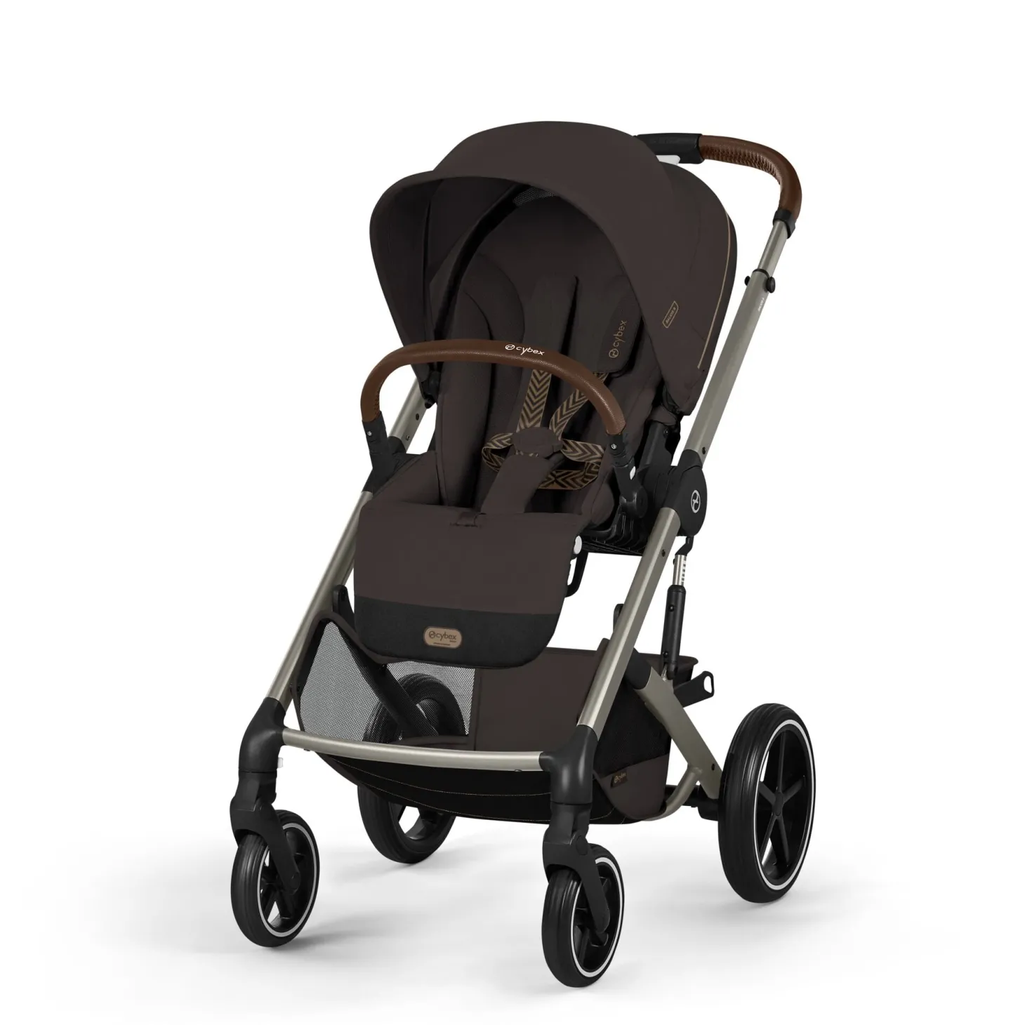 Cybex Duo Poussette Balios S Lux + Nacelle Pliable Châssis Taupe/Chocolate Brown