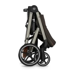 Cybex Duo Poussette Balios S Lux + Nacelle Pliable Châssis Taupe/Chocolate Brown
