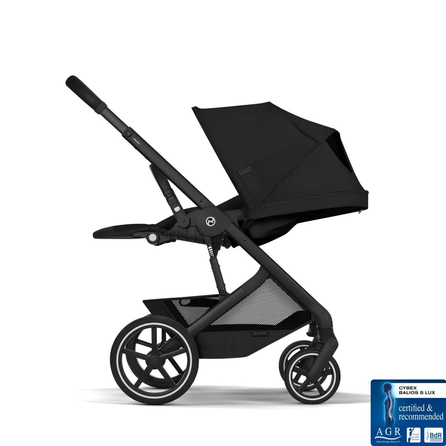 Cybex Duo Poussette Balios S Lux + Nacelle Pliable Châssis noir/Moon Black