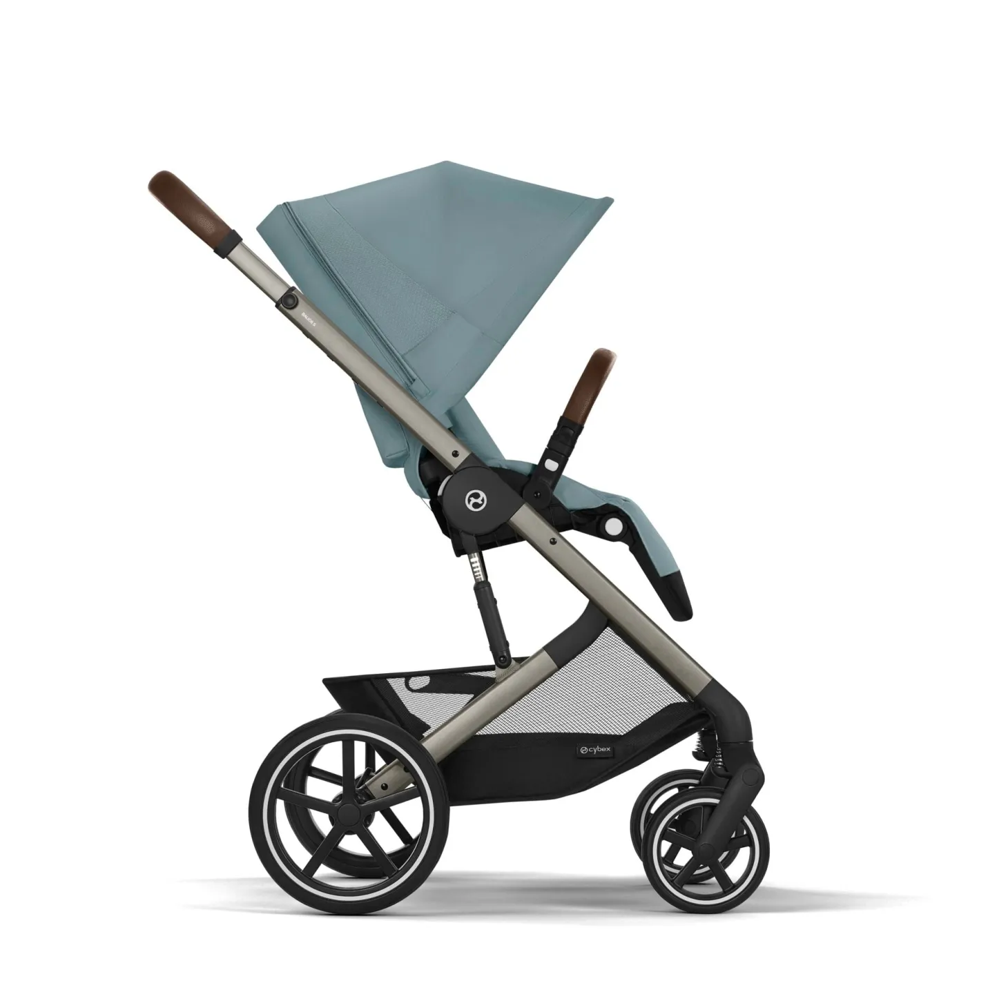 Cybex Duo Poussette Balios S Lux + Nacelle Pliable Châssis Taupe/Stormy Blue