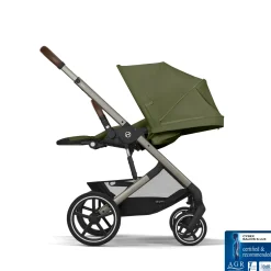 Cybex                    Duo Poussette Balios S Lux + Nacelle Pliable    Châssis Taupe/Moss Green
