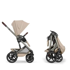 Cybex Duo poussette Talos S Lux + Nacelle pliable Châssis Taupe/Almond Beige