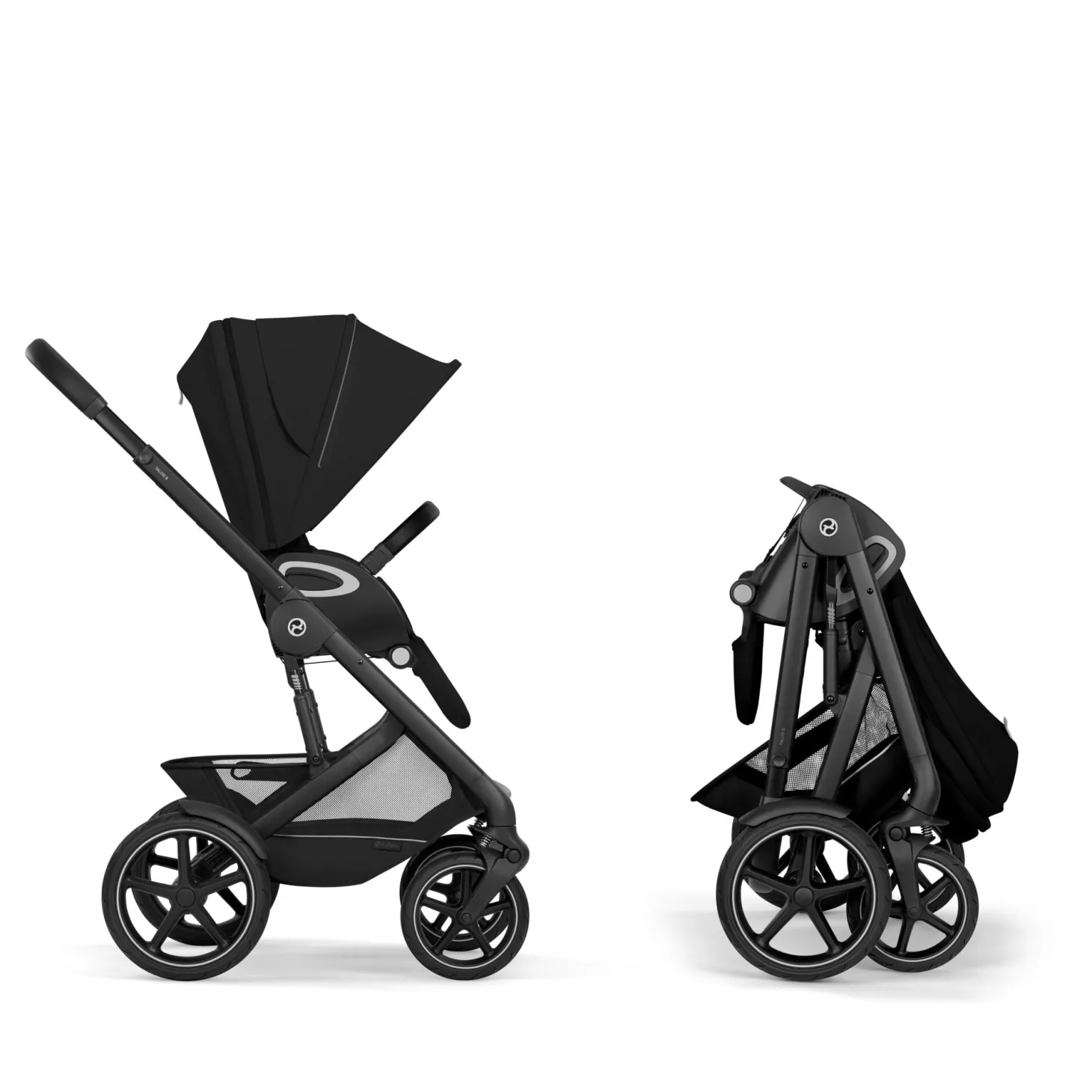 Cybex Duo poussette Talos S Lux + Nacelle pliable Châssis Noir/Moon Black