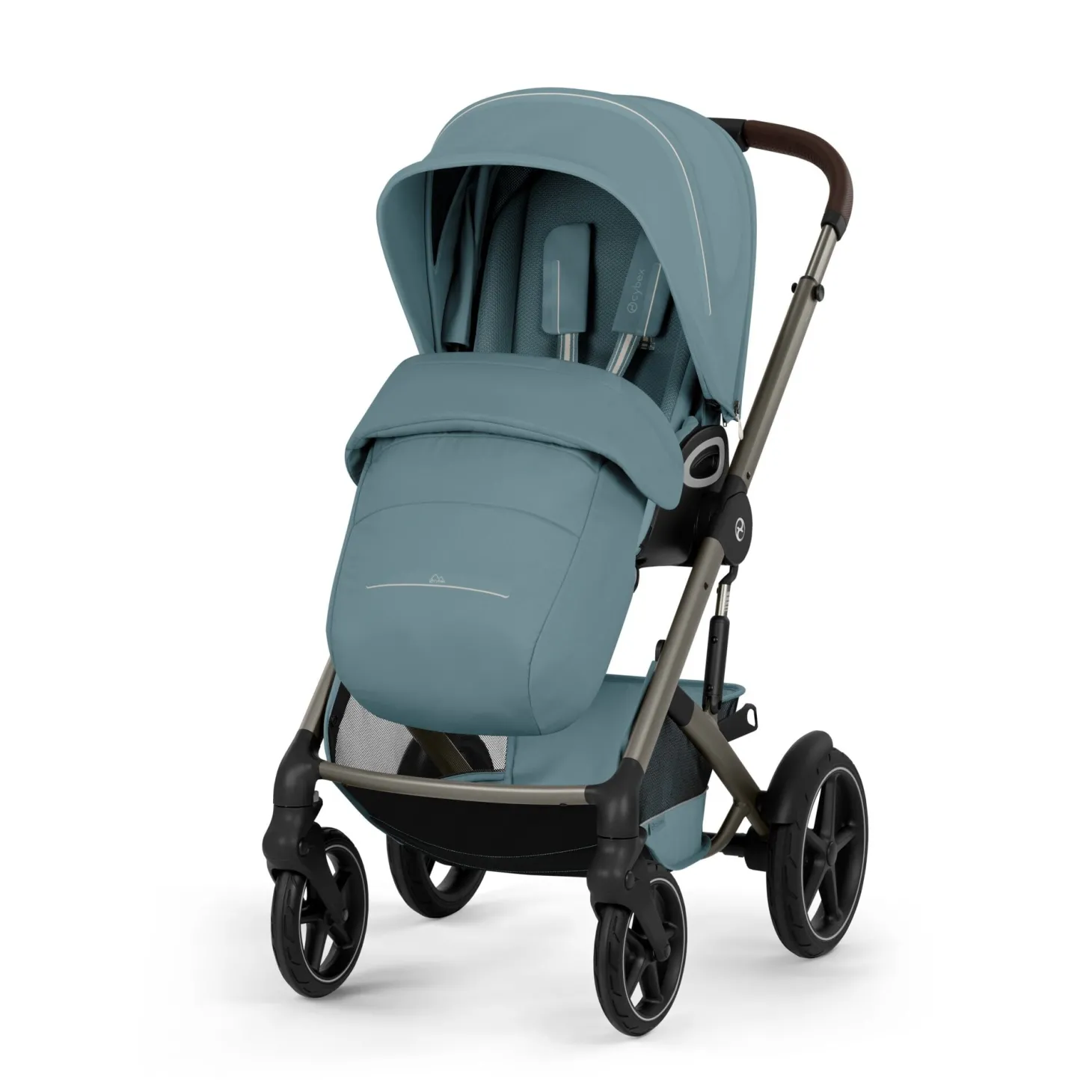 Cybex Duo poussette Talos S Lux + Nacelle pliable Châssis Taupe/Stormy Blue