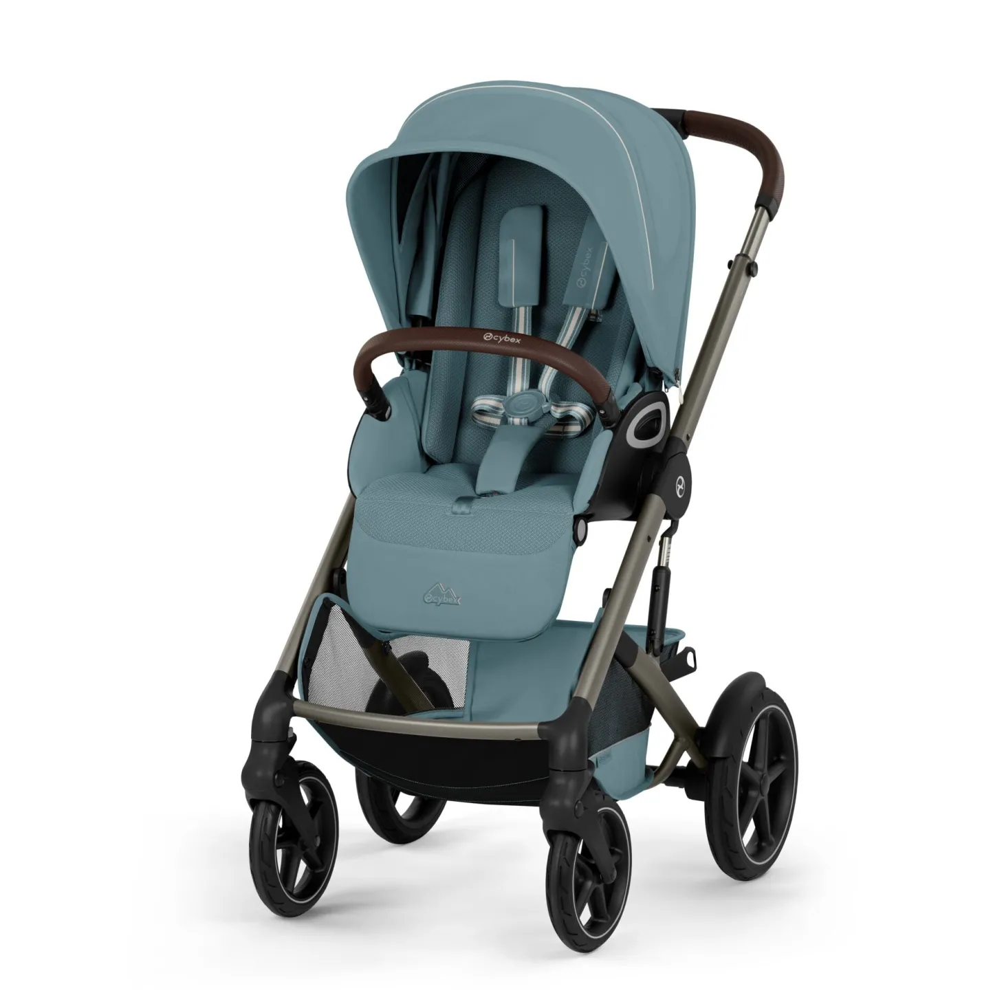 Cybex Duo poussette Talos S Lux + Nacelle pliable Châssis Taupe/Stormy Blue