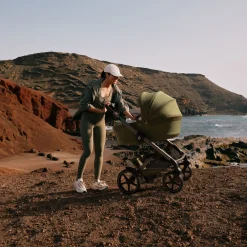 Cybex Duo poussette Talos S Lux + Nacelle pliable Châssis Taupe/Chocolate Brown