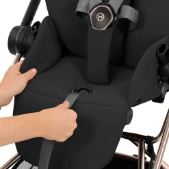 Cybex                    Poussette citadine avec nacelle pliable Duo Mios     Châssis Matt Black / Cozy Beige