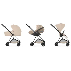 Cybex                    Poussette citadine avec nacelle pliable Duo Mios     Châssis Matt Black / Cozy Beige