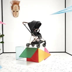 Cybex                    Poussette citadine avec nacelle pliable Duo Mios     Châssis Matt Black / Cozy Beige