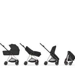 Cybex                    Poussette citadine avec nacelle pliable Duo Mios     Châssis Matt Black / Cozy Beige