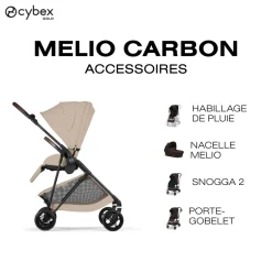 Cybex Poussette Citadine Ultra Légère Melio Carbon Almond Beige