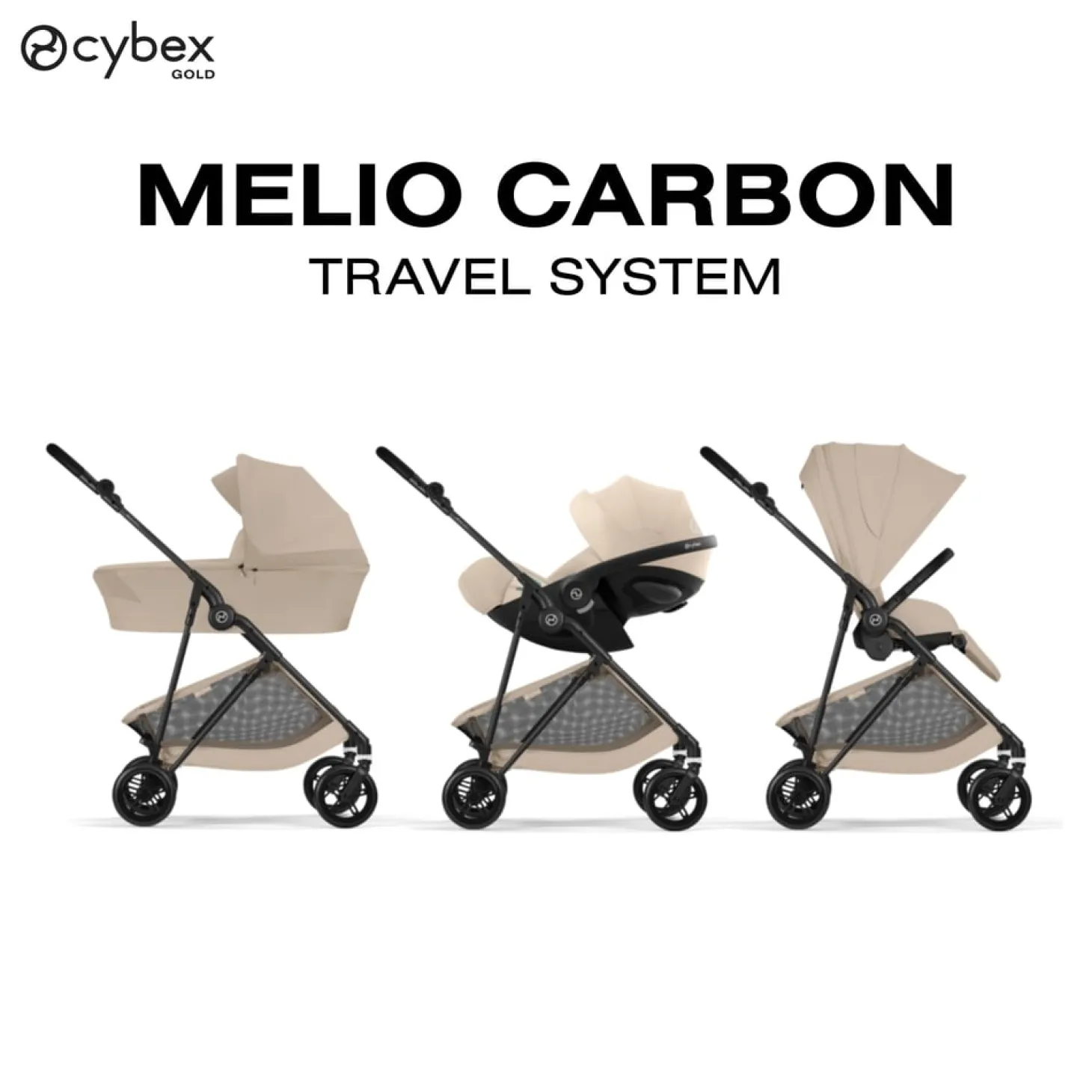 Cybex Poussette Citadine Ultra Légère Melio Carbon Almond Beige