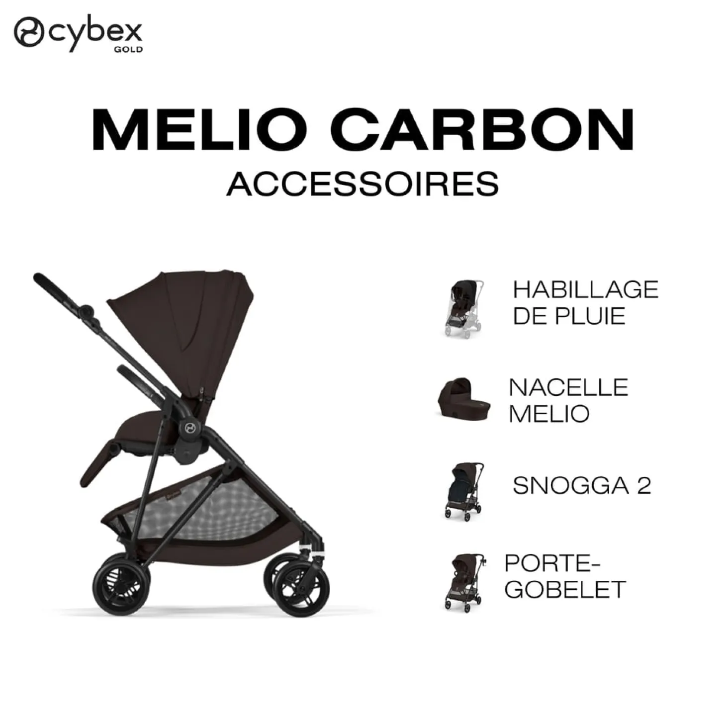Cybex Poussette Citadine Ultra Légère Melio Carbon Chocolate Brown