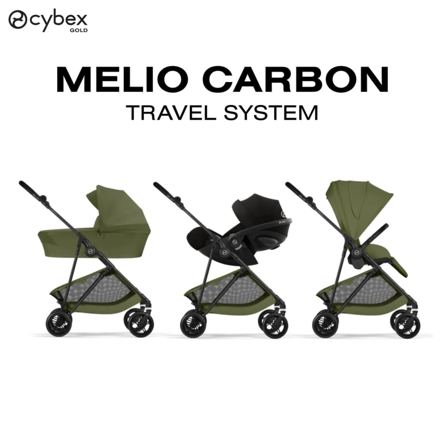 Cybex Poussette Citadine Ultra Légère Melio Carbon Moss Green