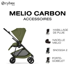 Cybex Poussette Citadine Ultra Légère Melio Carbon Moss Green