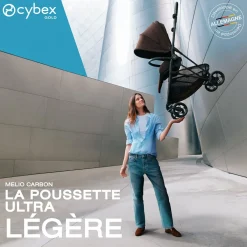 Cybex                    Poussette Citadine Ultra Légère Melio Carbon     Stormy Blue