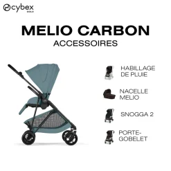 Cybex                    Poussette Citadine Ultra Légère Melio Carbon     Stormy Blue