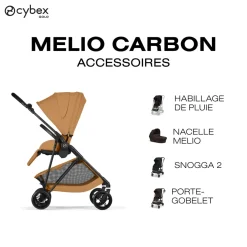 Cybex Poussette Citadine Ultra Légère Melio Carbon Cinnamon Yellow