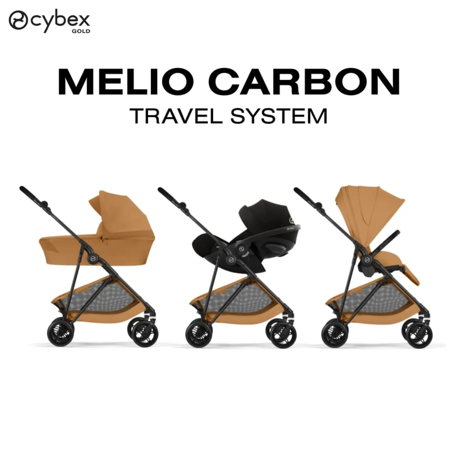 Cybex Poussette Citadine Ultra Légère Melio Carbon Cinnamon Yellow