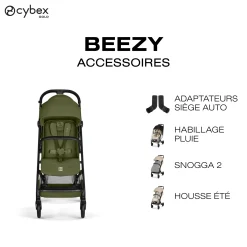Cybex                    Poussette Compacte et Citadine Beezy     Châssis Noir - Moss Green