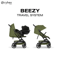 Cybex                    Poussette Compacte et Citadine Beezy     Châssis Noir - Moss Green