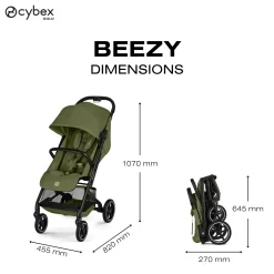 Cybex                    Poussette Compacte et Citadine Beezy     Châssis Noir - Moss Green