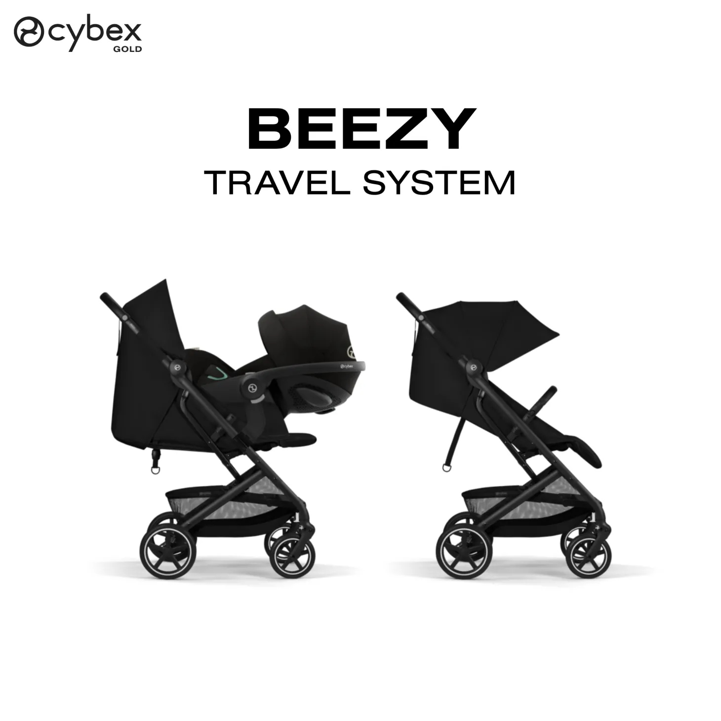 Cybex Poussette Compacte et Citadine Beezy Châssis Noir - Magic Black