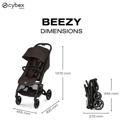 Cybex                    Poussette Compacte et Citadine Beezy     Châssis Noir - Chocolate Brown